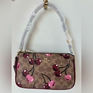 Coach Signature Cherry Brown Nolita 19 Shoulder Bag